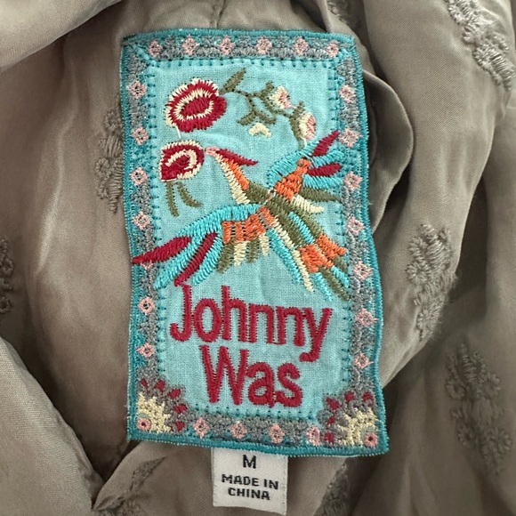 Johnny Was Gray Floral Embroidered Bomber Jacket - Picture 5 of 5